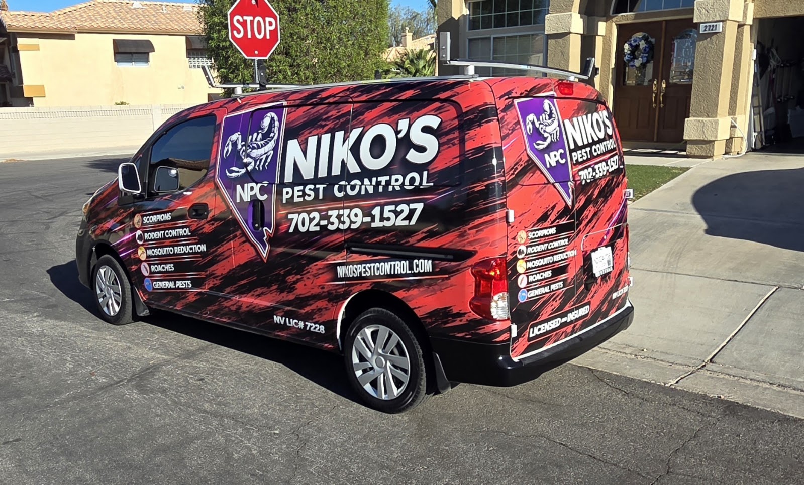 Niko's Pest Control Service Rig